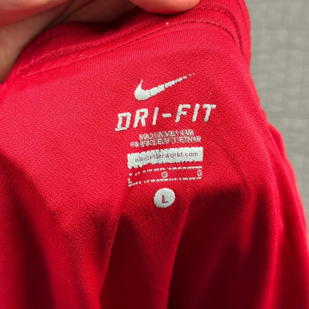 Nike Dri-FIT Mens Large Running Shorts Grey Red Brief Lined 6